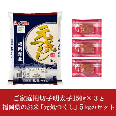 ふるさと納税 太宰府市 やまや明太子(切子)450gとお米(元気つくし)5kgのセット