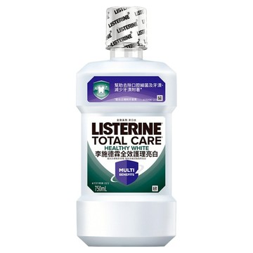 LISTERINE 李施德霖 全效護理亮白漱口水 有效去除口腔細菌 舒緩敏感 預防蛀牙  750ml  1瓶