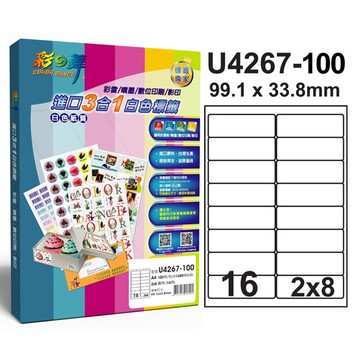 彩之舞進口3合1白色標籤U4267-100