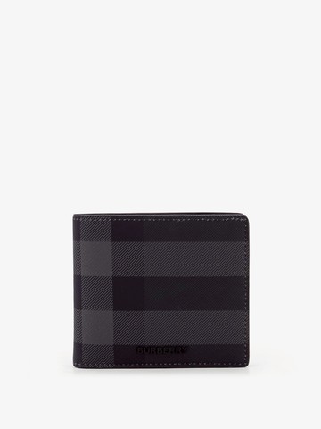 Wallet with check motif, leather lining, logo engraving and burberry embossed detail - BURBERRY - gender_Man