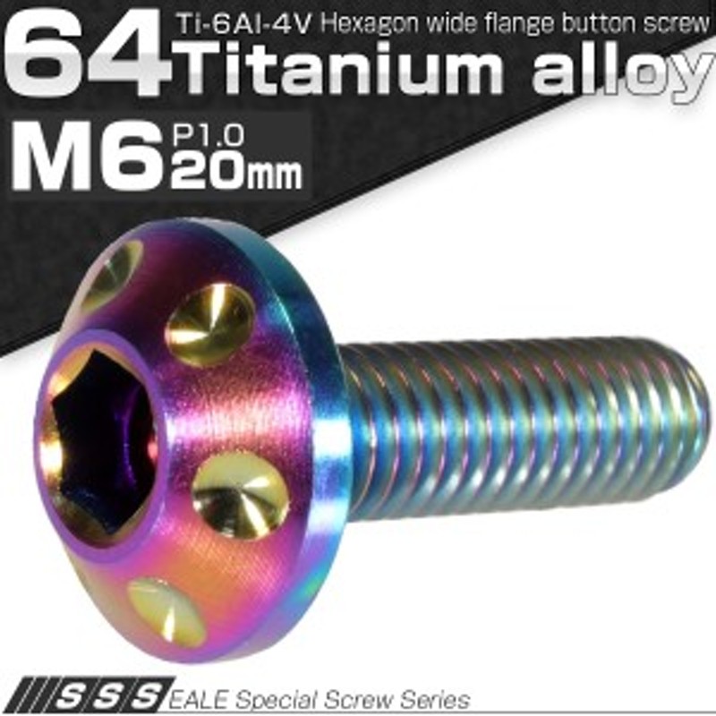 64チタン合金(TC4/GR5) M6×20mm P=1.00 頭部径14mm ホールヘッド ボタンボルト 六角穴 レインボー JA164 通販  LINEポイント最大1.0%GET | LINEショッピング