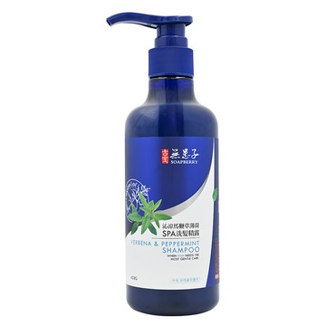 SOAPBERRY 古寶無患子 馬鞭草薄荷SPA洗髮精 沁涼頭皮身體 雙薄荷精華 清爽舒適 舒緩肌膚不適 呵護健康  450g  1瓶