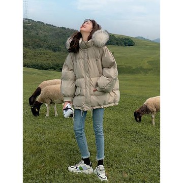 小個子加厚大碼羽絨棉衣棉服女冬季2025新款大毛領短款面包服外套