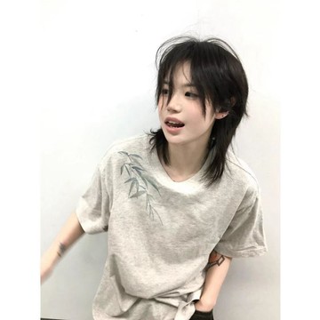 100%純棉國潮美式短袖T恤女新款設計感小衆中式半袖寬鬆潮牌上衣 棉t 短袖 oversize t恤 寬鬆女生衣服 韓版