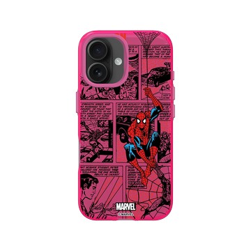 iPhone 16 Clear 粉漾桃 - 迪士尼-漫威 Marvel - 蜘蛛人-漫畫風格