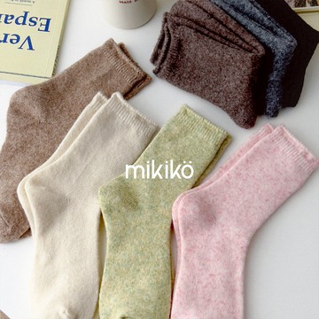 現貨襪子｜雜訊溫柔系保暖中筒羊毛襪【OT344】日系 ins風 保暖必備 月子襪 加厚襪 秋冬襪子 女襪 大地色襪