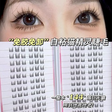 小紅書爆款💕免膠假睫毛 自粘 朵毛貓精靈 純欲風 小分段式 惡魔款 自然眼睫毛 假睫毛