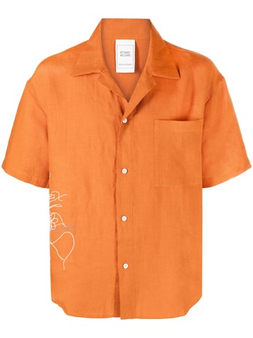 Bethany Williams - embroidered-design shirt - men - Hemp - M - Orange