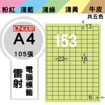 《勁媽媽購物商城》龍德 電腦標籤紙 153格 LD-871-G-A  綠色 1盒/105張  影印 雷射
