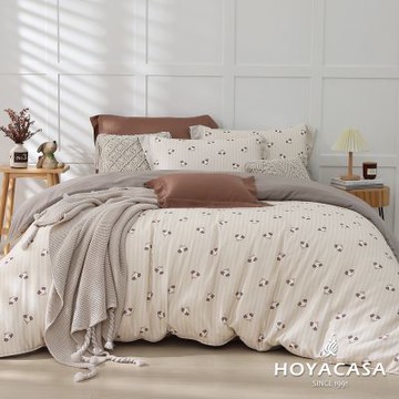 HOYACASA 加大抗菌天絲兩用被床包四件組-布格小憩