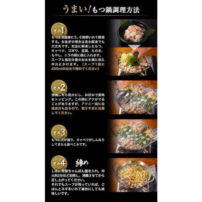 国産もつ鍋セット しょうゆ味 敬老の日 もつ170g×2袋、スープ100ｇ×2袋、ちゃんぽん?1袋、薬味各1袋, 約4人前 簡単調理 下茹で