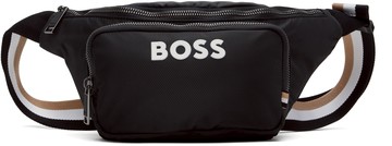BOSS 黑色 Structured Logo 腰包