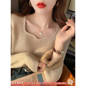 加絨打底衫女秋冬季外穿高級感加厚毛衣內搭2025新款低領保暖上衣