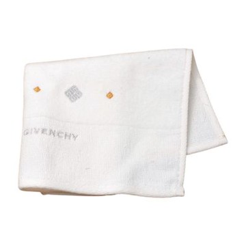 GIVENCHY 素雅淨白品牌LOGO圖騰刺繡字母小方巾(白色/23.5CM)