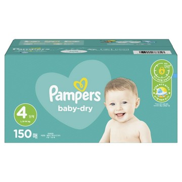 Pampers 幫寶適 北美版 Baby Dry 嬰兒黏貼型尿布 9~14kg  L  150片
