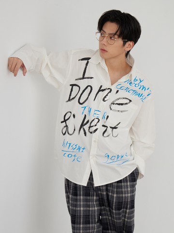 潮流滿版塗鴉長襯