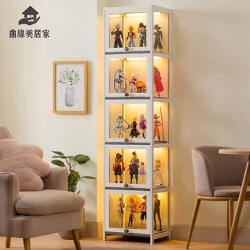 免運 手辦樂高展示櫃 模型玩具收納陳列櫃 亞克力 透明仿玻璃家用積木架子【QXM1013】