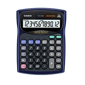 CASIO 12位數防水防塵計算機WD-220MS-BU