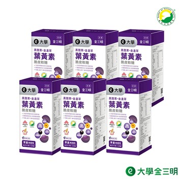【大學】金寶明-黑醋栗+葉黃素6盒組(共720粒)(學童) 大學光學原廠出貨