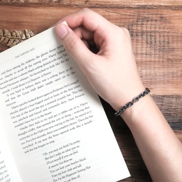 ART64 純銀 方形稜角手鍊 復古黑 (5.4mm寬鍊) 925純銀手鍊 男生手鍊