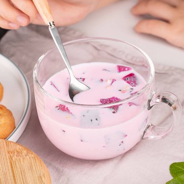沖泡藕粉的杯子大容量早餐杯燕麥杯牛奶杯玻璃咖啡杯大肚奶茶杯子