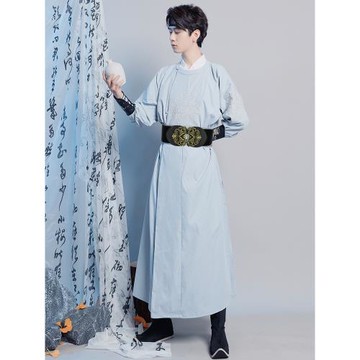原創漢服男款明制圓領袍刺繡古風中國風青年男士古裝俠客風表演服