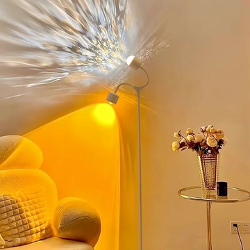 【免運/可開票】台灣公司 落地燈 立燈 床頭燈 led立燈 居家落地燈 客廳落地燈 臥室落地燈 雙頭水波紋氛圍落地燈臥室客廳沙發旁高級感直播夕陽日落立式臺燈