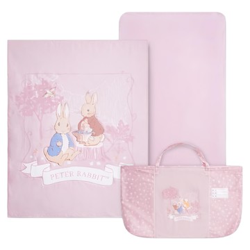 奇哥 悅讀比得兔床邊床三件式床組 被子 + 床包 + 提袋  粉色  88 x 51 x 9cm