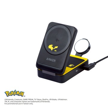 【Anker】皮卡丘 三合一折疊Qi2 15W無線充電器