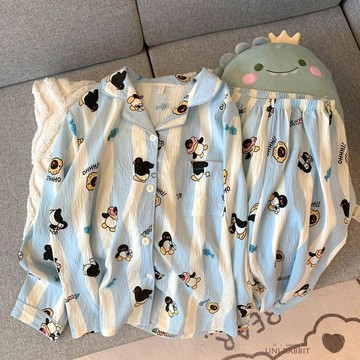 睡衣女春秋夏季雲朵棉長袖長褲大碼薄款甜美可愛可外穿套裝家居服睡衣睡衣女生大碼睡衣居家睡衣睡衣套裝女睡衣長袖睡衣可愛睡衣