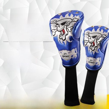 新款高爾夫木桿套骷髏頭刺繡工藝水晶木桿套防水PU面料4色供選3個