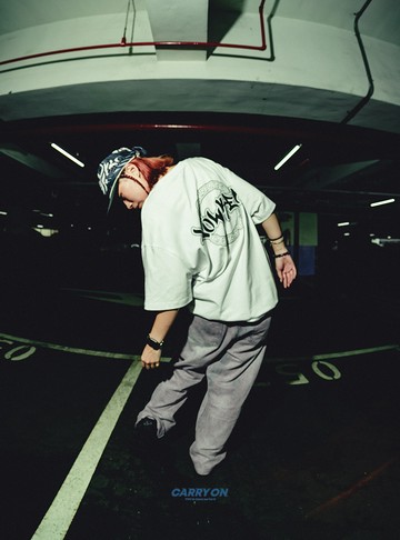 CARRYON X LOWKEY 25SS DOUBLE NAME LOGO TEE WHITE