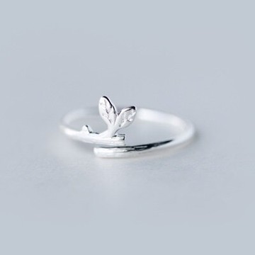 925純銀戒指開口戒-唯美典雅小草造型情人節生日禮物女飾品73dt102【獨家進口】【米蘭精品】