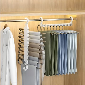 Anplus 9層節省空間防滑裙褲架  混色  2個