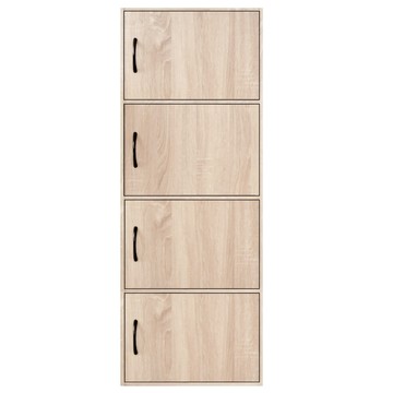 《HOPMA》歐森四門收納櫃 台灣製造 書櫃 格櫃 層櫃 儲藏櫃 置物櫃 玄關櫃 門櫃-淺橡(漂流)木