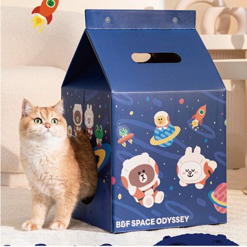 【LINE FRIENDS官方授權】太空系列牛奶盒貓窩抓板