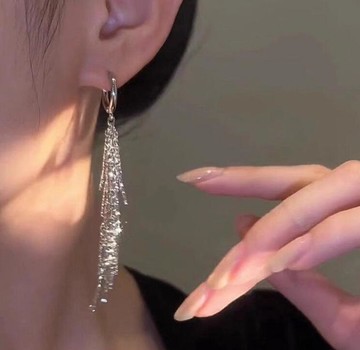 耳環長款金屬流蘇誇張耳扣輕奢小眾設計氣質百搭耳環耳釘女【繁星小鎮】