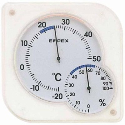 温湿度計 温度計 湿度計 アナログ 掛け置き 薄型 スリム コンパクト シンプル ホワイト