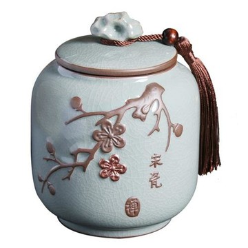 ✅原源哥窯茶葉罐陶瓷茶罐家用密封罐茶葉儲存罐復古大號普洱茶葉