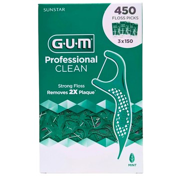 SUNSTAR GUM 889 專業清潔 牙線棒 450入 150x3包 清新薄荷 Professional Clean