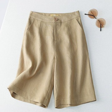 品牌折扣~專柜撤回尾貨大牌外貿女裝短褲休閑五分闊腿直筒中褲