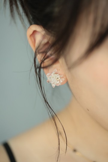 treasure珠寶編織系列│白水晶碎石耳環 可改耳夾