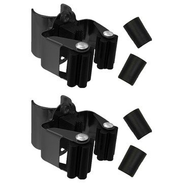 KI WISH 居家生活 黑色半套筒拖把夾/拖把扣 適用圓桿直徑22~26mm MIT台灣製造 附夾片  2組