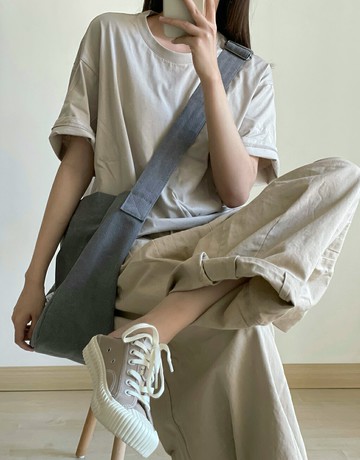 9TH夏天要有的卡其t~純棉男女同款落肩短袖夏季打底純色日系百搭