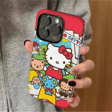 草地Kitty貓蘋果17promax手機殼iPhone16plus菲林15pro二合一14小衆13高級12/11