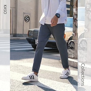 KASO【秋季煥新衣】彈性休閒長褲 西裝褲 男生休閒褲 長褲 直筒褲 素面長褲 直筒長褲 彈性長褲7050