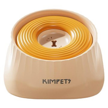 KIMPETS 狗狗慢食漂浮碗/防打翻防濕嘴寵物碗/小中型犬飯碗  黃色  1個