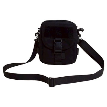 E.City 復古風防潑水運動休閒三用騎行手機挎包 - 黑色  19 x 15 x 5.5cm