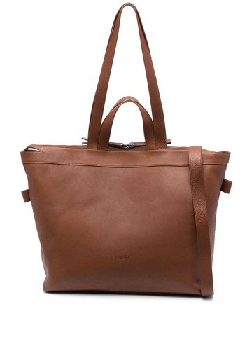Marsèll - logo-debossed leather tote bag - men - Calf Leather - One Size - Brown