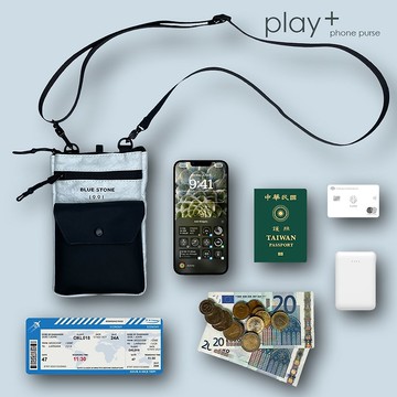 1991-Play+手機隨身包 防潑水 護照包 多層收納 可頸掛 斜背 旅行